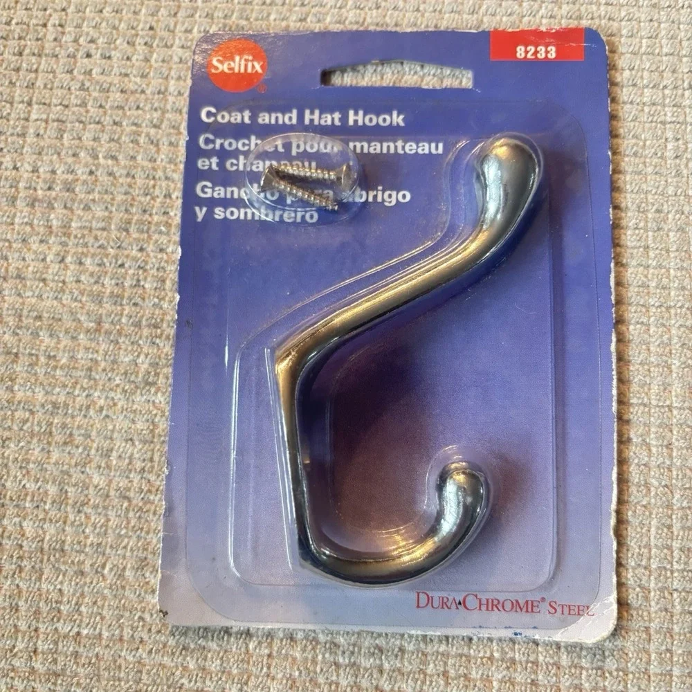 Selfix Heavy Duty Chrome Home Wall Hat Clothes Towel Coat Double Hook Hanger‎